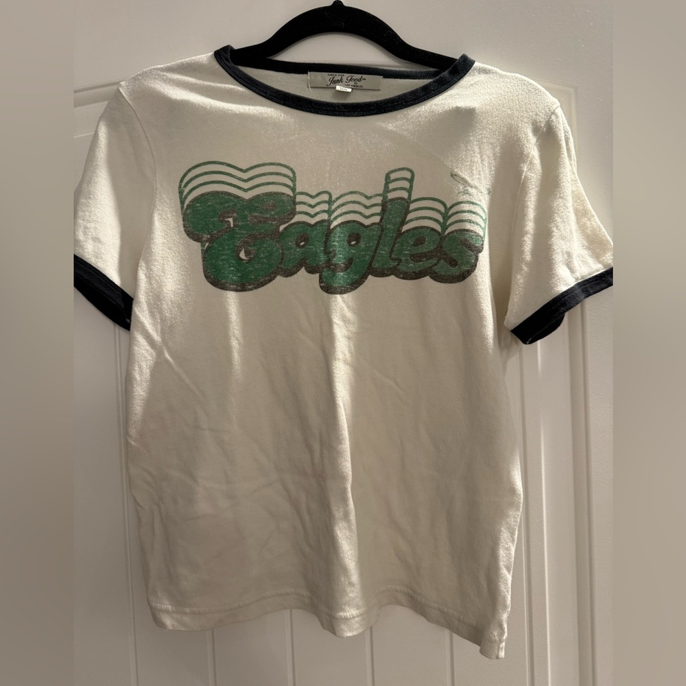 Philadelphia Eagles Junk Food Women's Retro Ringer T-Shirt - White